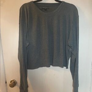 Brandy Melville Charcoal Long Sleeve cropped Top. One size. Nice.